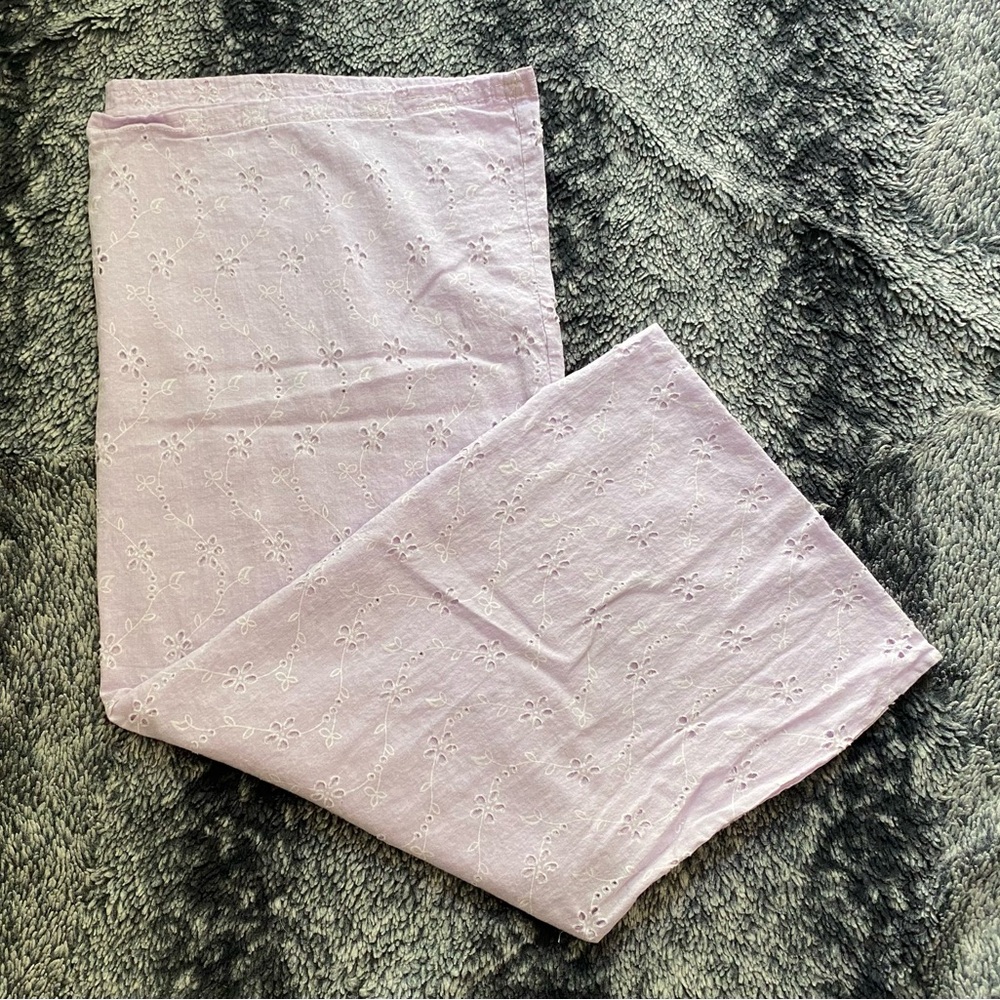 Handmade Lavender Purple Floral Print Cutout Standard Size Pillowcase